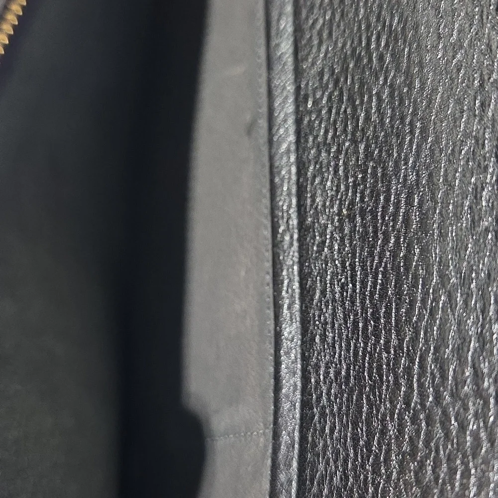 Vintage Chesneau Black Top Grain Leather Men's Briefcase